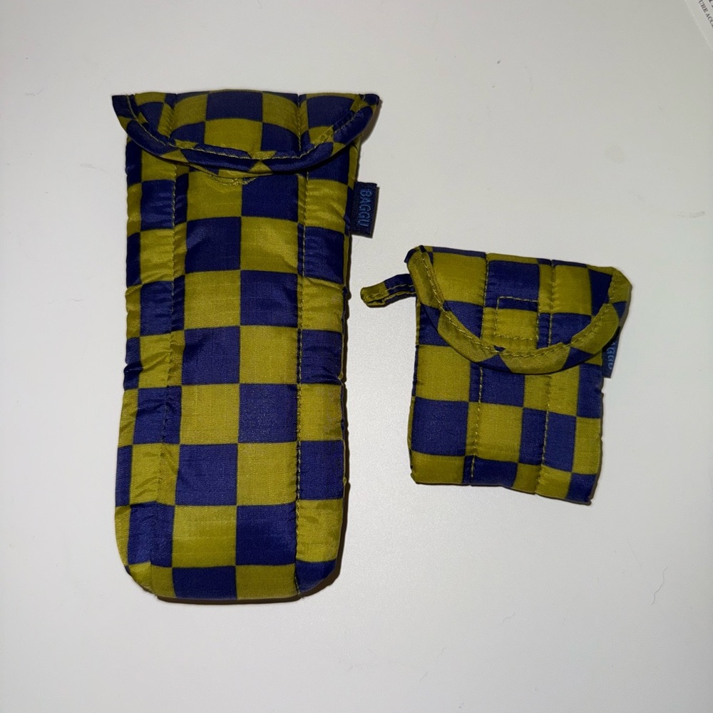 baggu puffy glasses sleeve and puffy earbud case bundle
